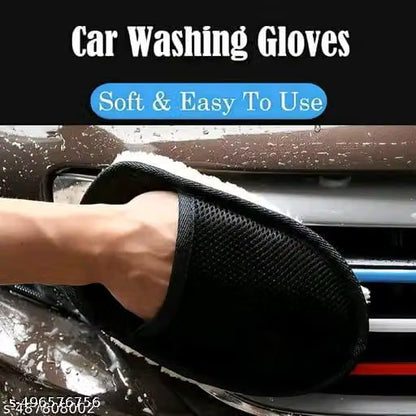 MultI Car Cleaning Glove | Cleaning Supplies dust Cleaner | Car wash Microfiber Cleaner Gloves | Car & Bike Cleaning Glove Hand Duster Accessories (1 Pcs)