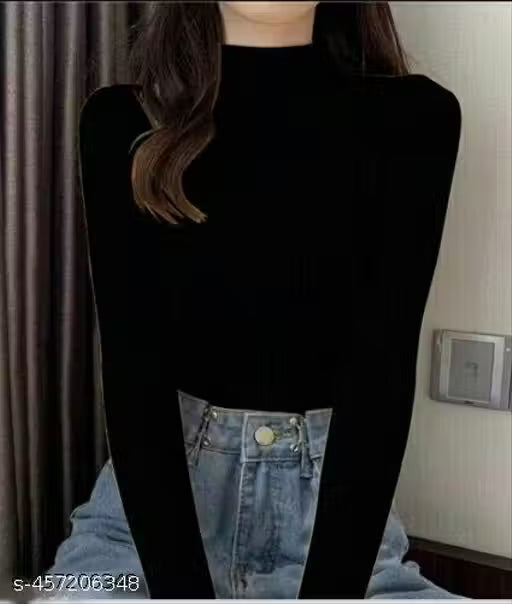 KN Women's High Neck Full Sleeves Top, Full Sleeves Sweat Shirt
