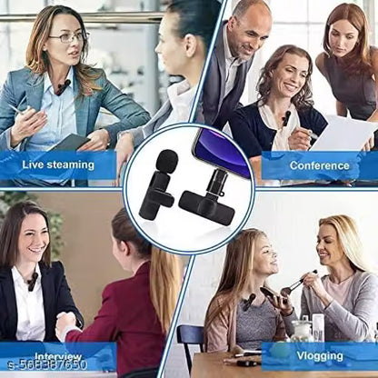 Wireless Clip-On Microphone with Noise Cancellation | Vlogging & Recording Mic for Android & iOS