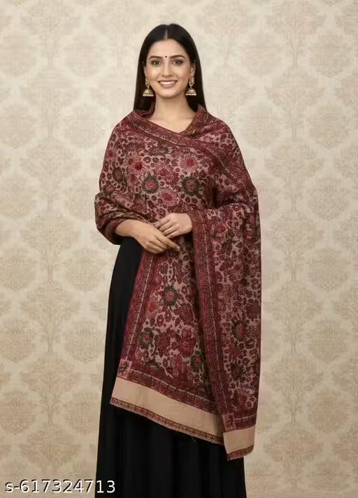 Artistic Wool Shawl with Sunflower Design | Gender-Neutral | 40 x 80