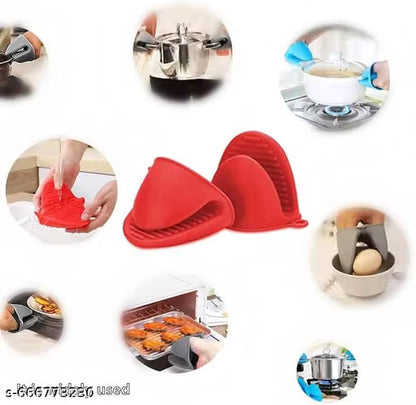 Premium Silicone Hand Gloves for Kitchen Safety, Heat Resistant, Non-Slip, Flexible and Reusable Cooking, Baking & Grilling Gloves, Oven and Microwave Safe (Set of 2)