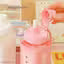 1 Pc Kawaii Water Bottle with Straw and Sticker, Kawaii Bear Water Bottle, Large Sport Plastic Portable Square Drinking Bottle for Girl, Cute Juice Tea Water Cups