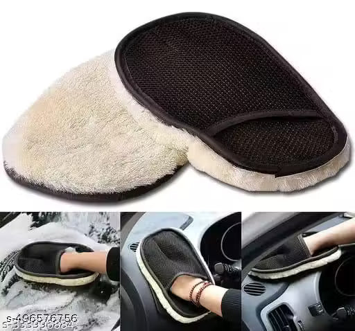MultI Car Cleaning Glove | Cleaning Supplies dust Cleaner | Car wash Microfiber Cleaner Gloves | Car & Bike Cleaning Glove Hand Duster Accessories (1 Pcs)