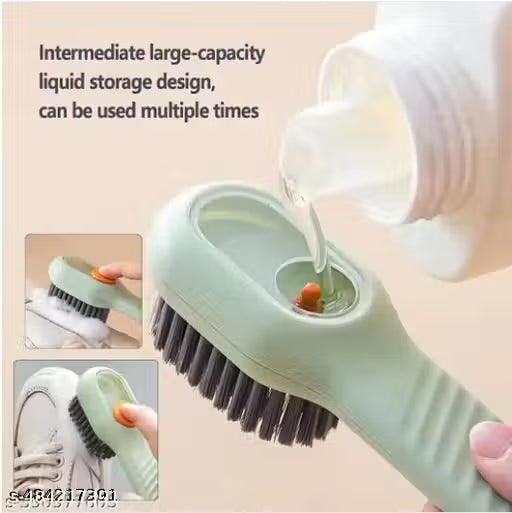 Liquid Adding Soft Fur Cleaning Brush, Multifunctional Shoe Brush, Long Handle Liquid Adding Cleaning Brush Clothes Cleaning Tools