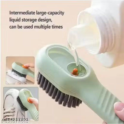 Liquid Adding Soft Fur Cleaning Brush, Multifunctional Shoe Brush, Long Handle Liquid Adding Cleaning Brush Clothes Cleaning Tools