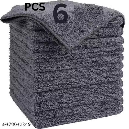 Microfiber Cleaning Cloth, 6 Pack Premium Microfiber Towels for Cars, Lint Free, Scratch-Free, Highly Absorbent, Cleaning Rags for Car, Household, Kitchen, Window, 40X 40 Grey Pack of 6