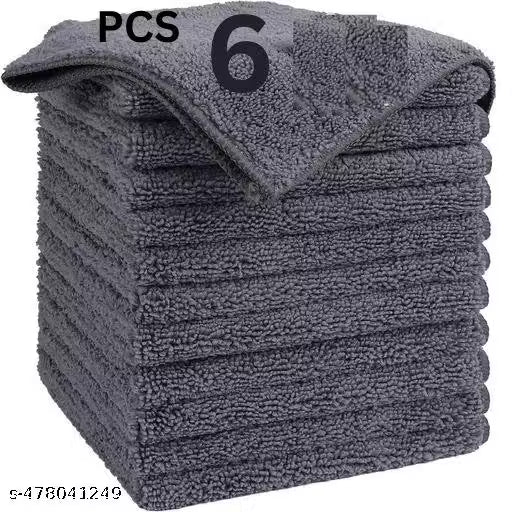 Microfiber Cleaning Cloth, 6 Pack Premium Microfiber Towels for Cars, Lint Free, Scratch-Free, Highly Absorbent, Cleaning Rags for Car, Household, Kitchen, Window, 40X 40 Grey Pack of 6