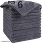 Microfiber Cleaning Cloth, 6 Pack Premium Microfiber Towels for Cars, Lint Free, Scratch-Free, Highly Absorbent, Cleaning Rags for Car, Household, Kitchen, Window, 40X 40 Grey Pack of 6